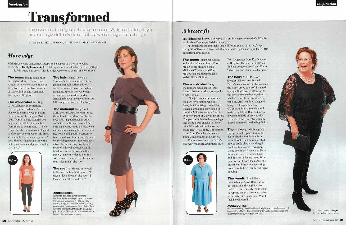 Monica Flaum Makeover, Democrat & Chronicle Press