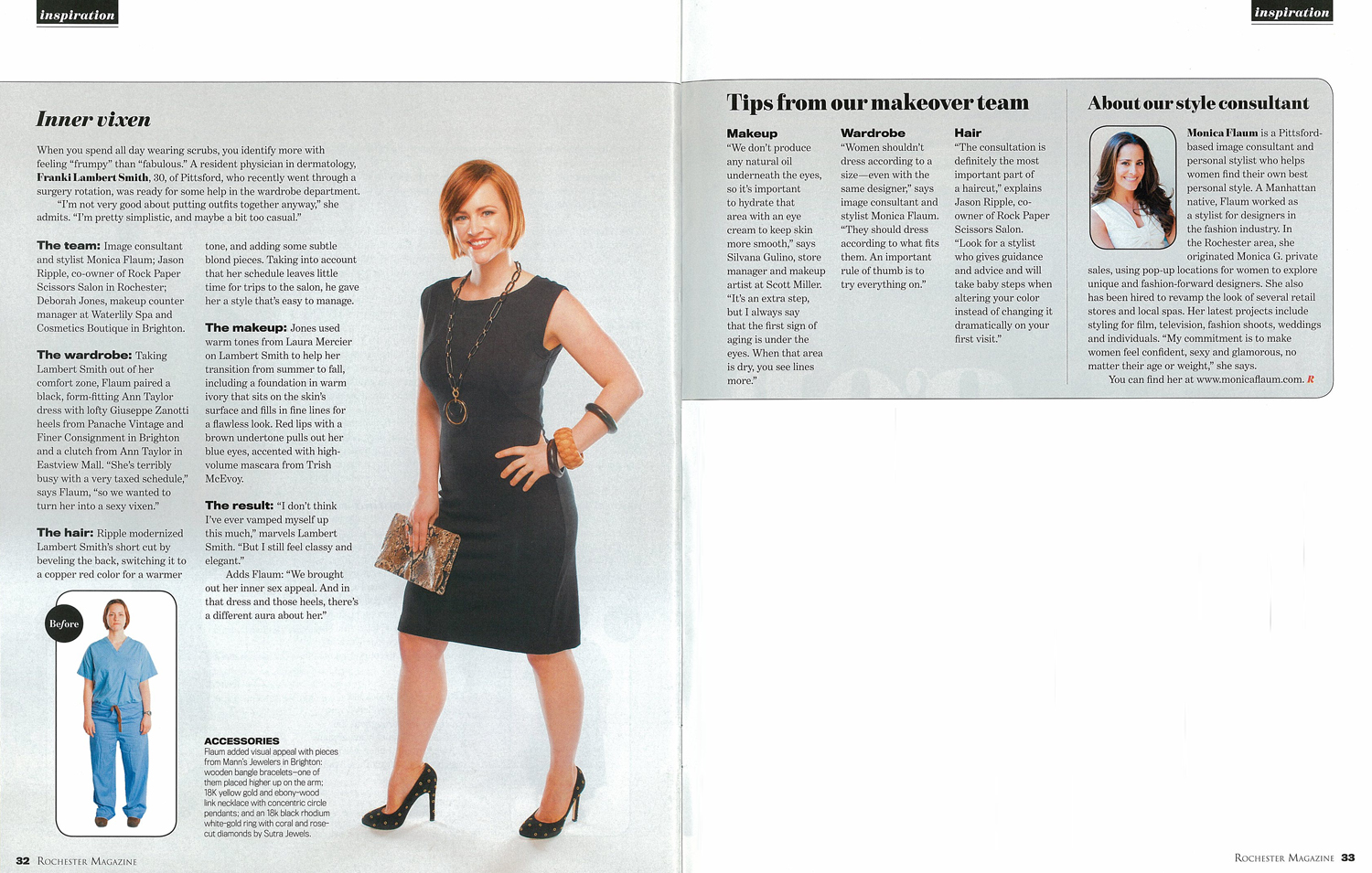 Monica Flaum Makeover, Democrat & Chronicle Press